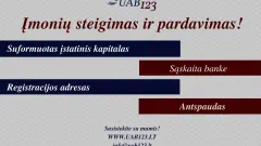 Įmonių pirkimas ir pardavimas nuo 100 eur!