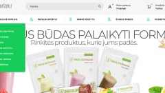 Paruodama elektroninė parduotuvė prekiaujanti papildais