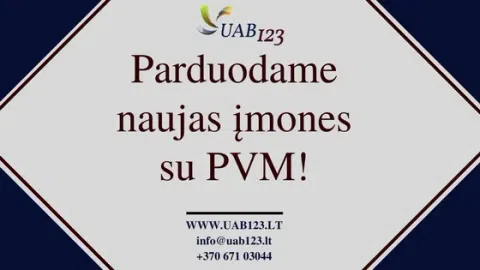 Parduodamos naujos įmonės su PVM registracija - 1