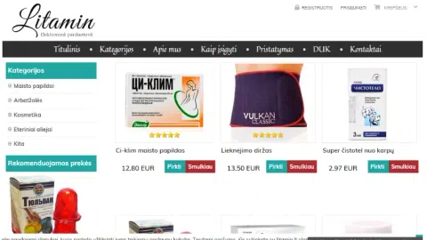 El. parduotuvė - kosmetika ir sveikatos prekės. Generuoja pajamas - 1