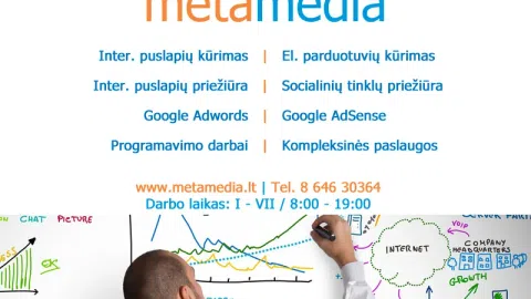 Kuriame bei vystome reprezentacinius puslapius, e-komercijos sprendimus, unikalius projektus. Marketingo strategijos sudarymas, Google ir Facebook reklaminės kampanijos, SEO, Wordpress. - 1