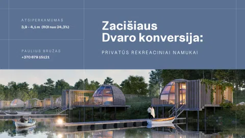 PRIVATŪS REKREACINIAI NAMUKAI NUOMAI. ATSIPERKAMUMAS 3,9 - 4,1 m (ROI nuo 24,3%) - 1