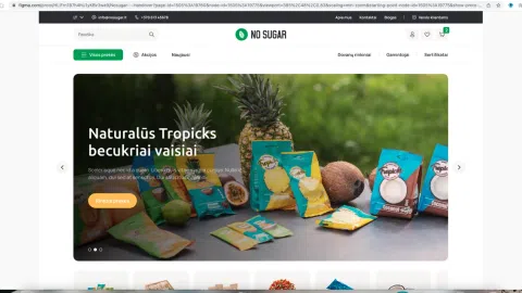 Parduodama išskirtinė, sveikų ir natūralių maisto produktų el. parduotuvė www.nosugar.lt - 1