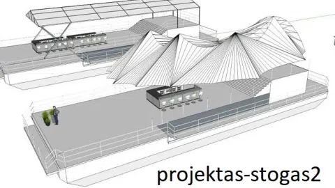 IŠNUOMOJAMAS laivas ant upės Vilniaus miesto ribose. 229 m2 terasos ant denio, bei 176 m2 patalpų laivo viduje - 1