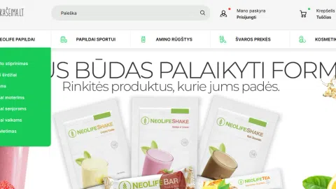 Paruodama elektroninė parduotuvė prekiaujanti papildais - 1