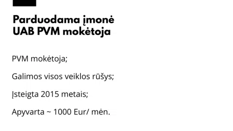 Parduodama UAB su teigiama istorija, PVM mokėtoja - 1