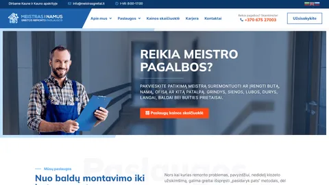 Parduodama profesionali svetainė vidaus apdailos meistrams!