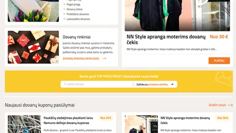 Parduodama dovanų kuponų + gėlių pristatymo platforma