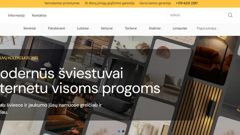 Apyvartą generuojanti šviestuvų e. parduotuvė