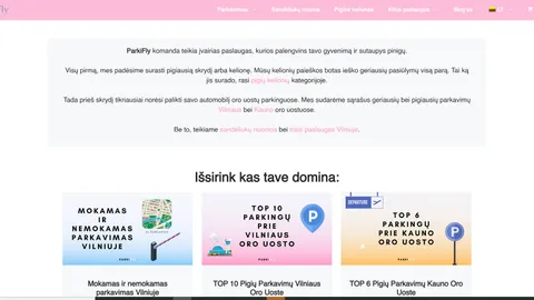 ParkiFly.lt svetaine + FB grupe + TikTok paskyra